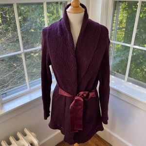 WILLI SMITH gorgeous soft long cardigan ribbon tie